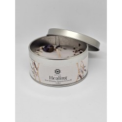 Bougie énergétique Améthyste et lavande – Apaisement et soutien à la guérison