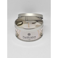 Bougie énergétique Sélénite et sauge blanche – Purification et harmonie