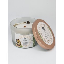 Bougie énergétique Œil de tigre, gingembre et romarin – Vitalité et énergie positive