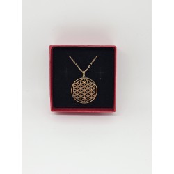 Pendentif Fleur de Vie en acier inoxydable – Harmonie et élévation énergétique