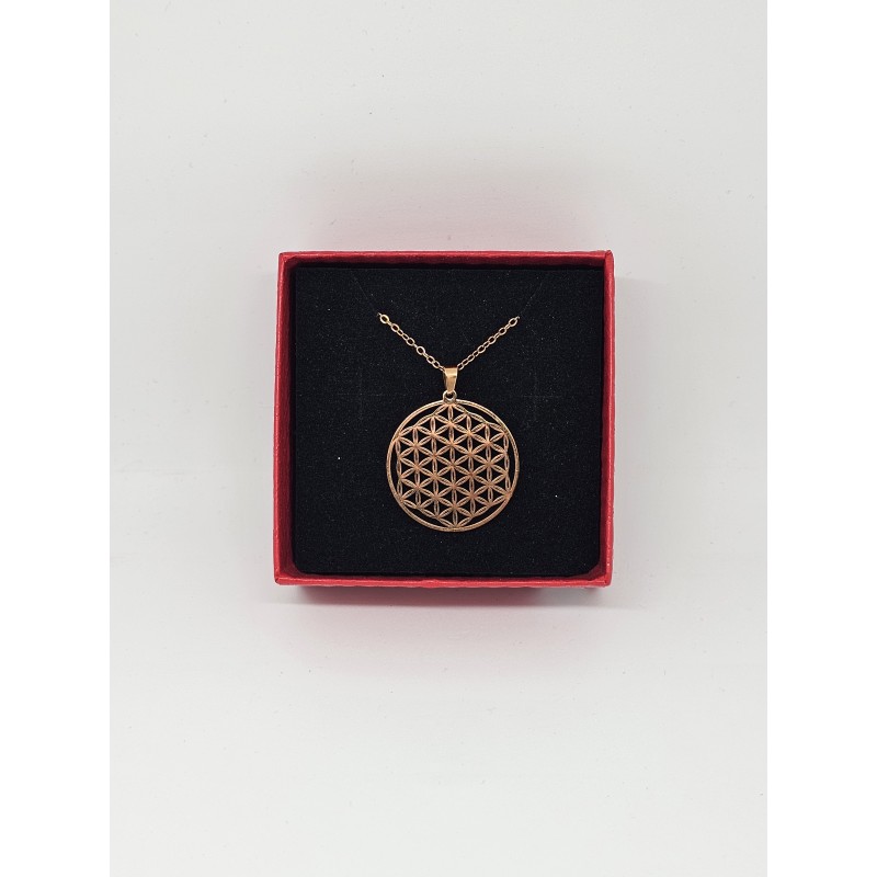 Pendentif Fleur de Vie en acier inoxydable – Harmonie et élévation énergétique