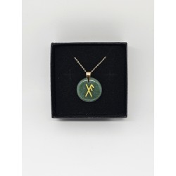 Pendentif rune chance en Aventurine verte – Chance et opportunités