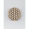Plaque en bois sculpté Fleur de Vie – Harmonie et énergie sacrée