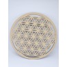 Plaque en bois sculpté Fleur de Vie – Harmonie et énergie sacrée