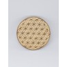 Plaque en bois sculpté Fleur de Vie – Harmonie et énergie sacrée