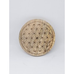 Support d’encens bâton Fleur de Vie en bois – Harmonie et élévation énergétique