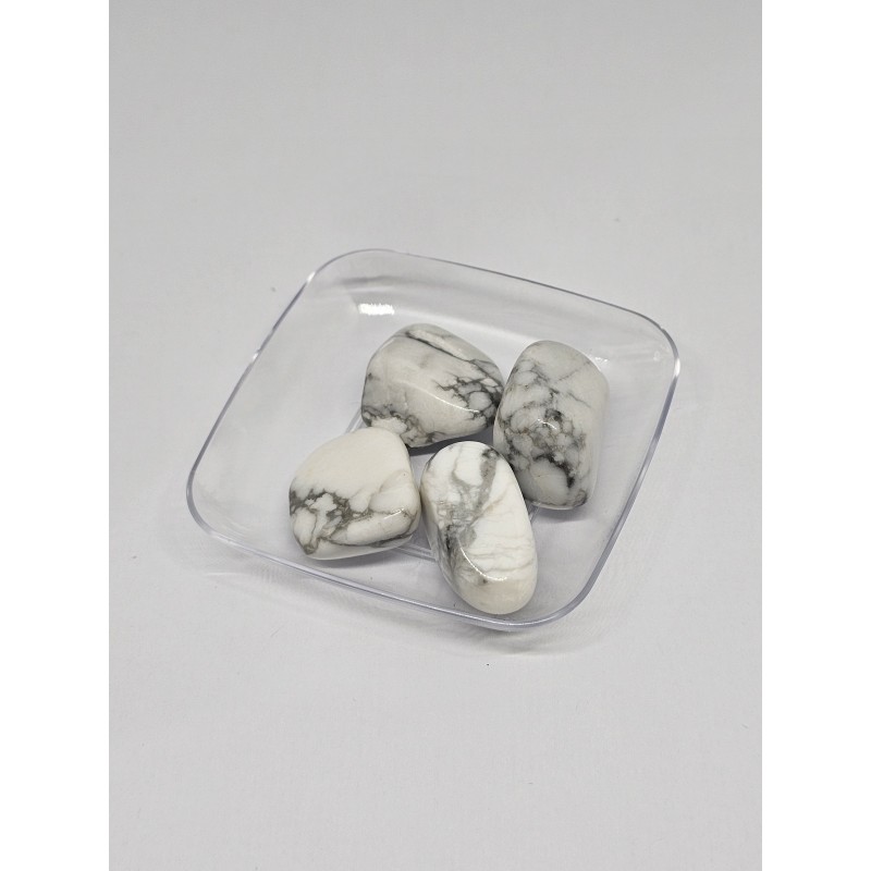 Pierre roulée Howlite blanche – Apaisement, relaxation et clarté mentale