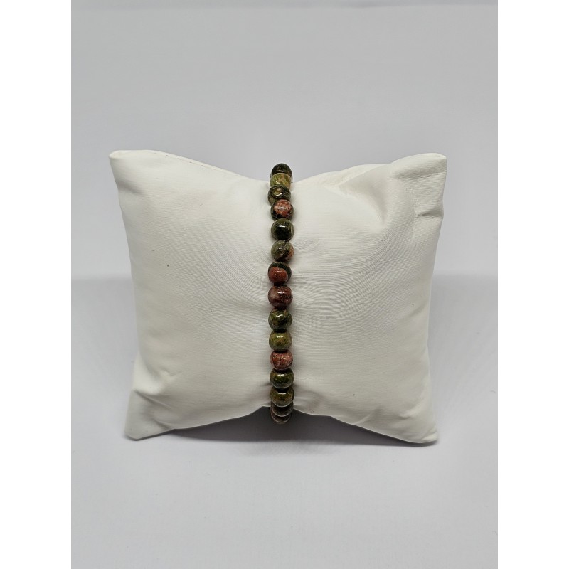 Bracelet Unakite 6 mm – Équilibre émotionnel et harmonie