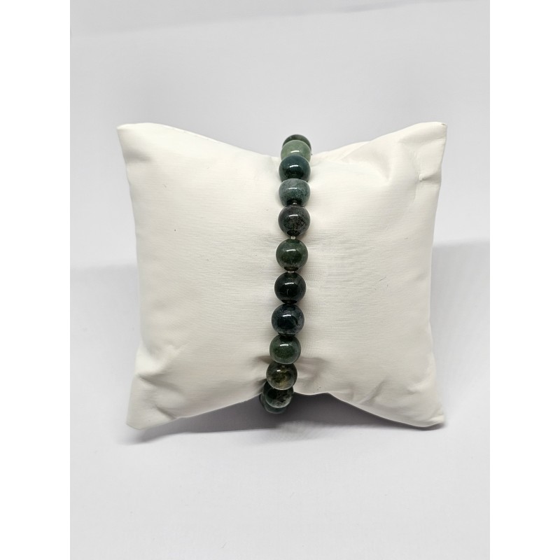 Bracelet Agate mousse 8 mm – Équilibre, apaisement et harmonie
