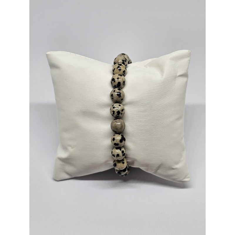 Bracelet Jaspe dalmatien 8 mm – Joie, protection et ancrage