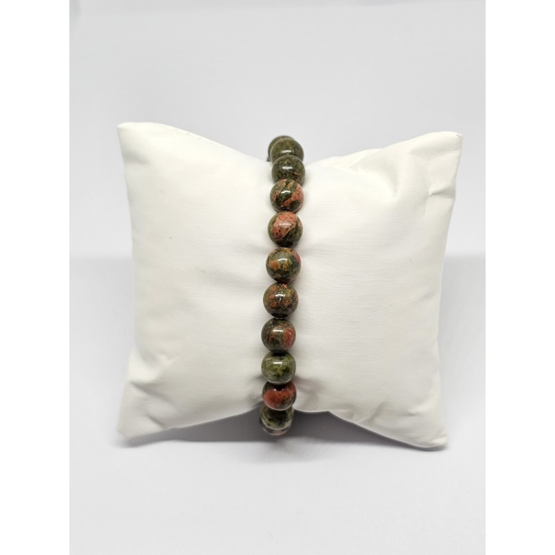 Bracelet Unakite 8 mm – Équilibre émotionnel et harmonie
