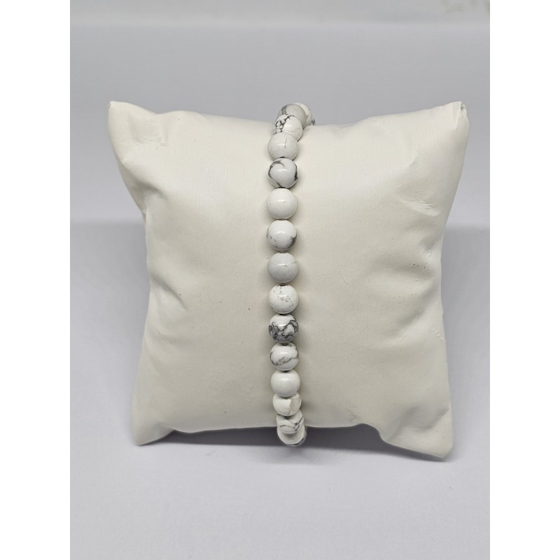 Bracelet Howlite 6 mm – Apaisement, sérénité et clarté mentale