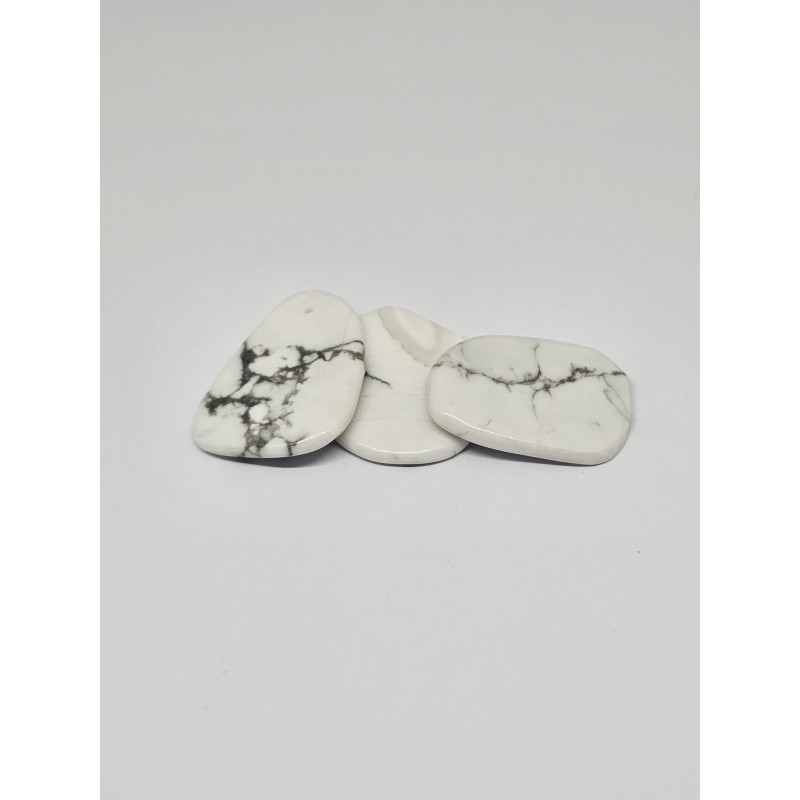 Bracelet pierres plates Howlite – Apaisement, sérénité et équilibre