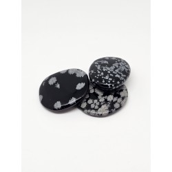Pierre plate Obsidienne neige – Équilibre émotionnel, protection et ancrage