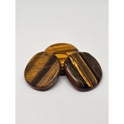 Pierre plate Œil de tigre – Protection, courage et chakra du plexus solaire