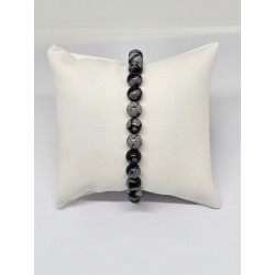 Bracelet Obsidienne neige 8 mm – Équilibre, protection et apaisement