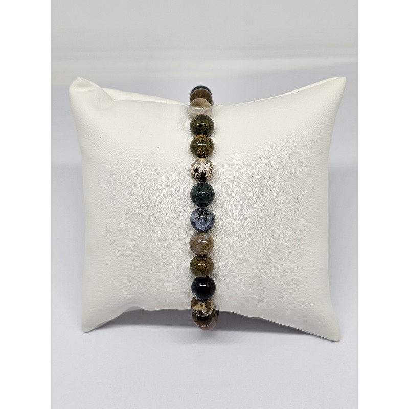 Bracelet Jaspe orbiculaire 8 mm – Harmonie, stabilité et protection
