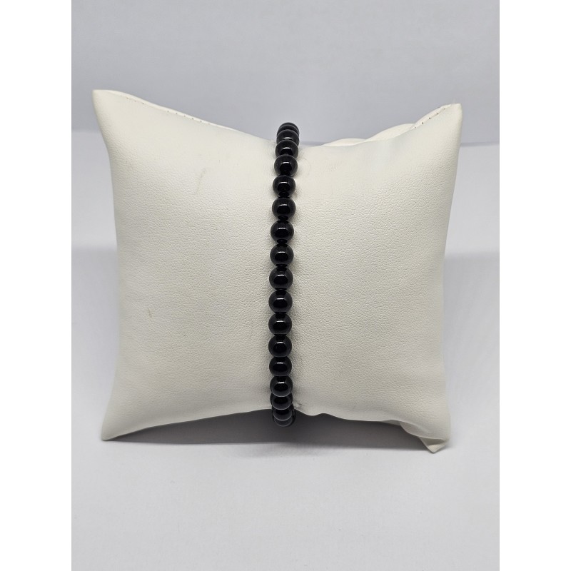 Bracelet Spinelle noire 6 mm – Protection, ancrage et force