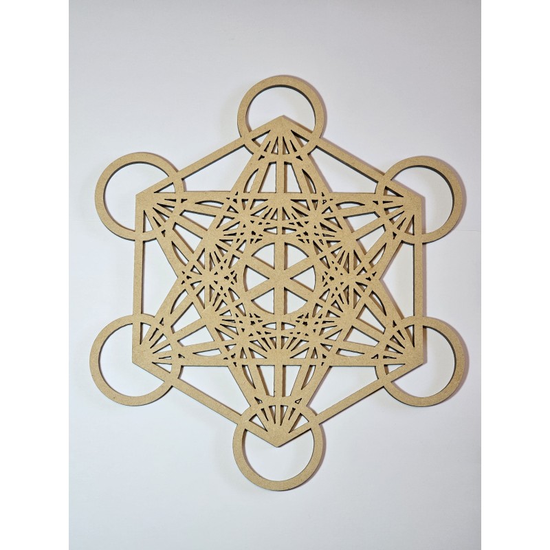 Plaque en bois Cube de Métatron – Protection et harmonie sacrée