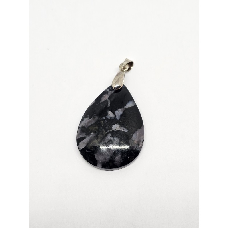 Pendentif Merlinite Gabbro – Intuition, transformation et protection