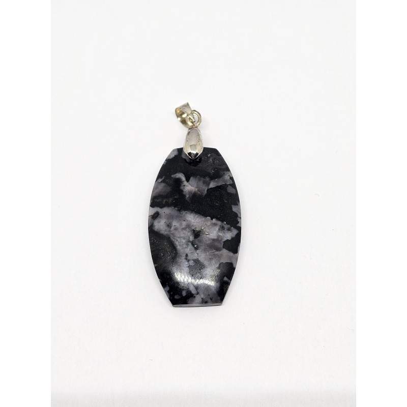 Pendentif Merlinite Gabbro – Intuition, transformation et protection