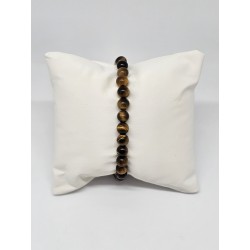 Bracelet boule 6mm Œil de tigre – Protection, courage et chakra du plexus solaire