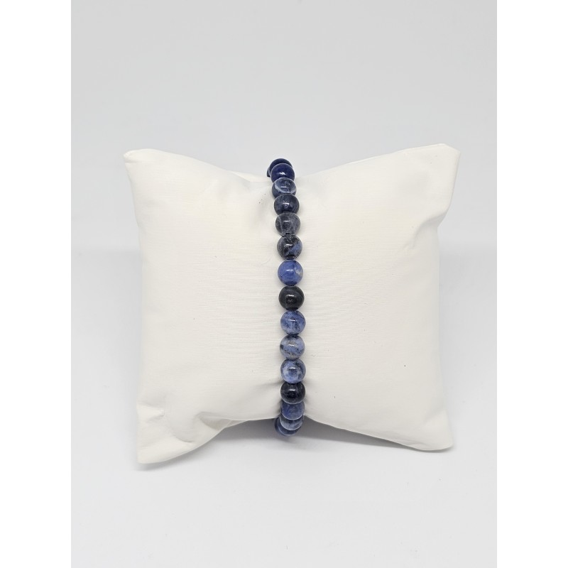 Bracelet boule 6mm Sodalite – Clarté mentale, intuition et chakra de la gorge