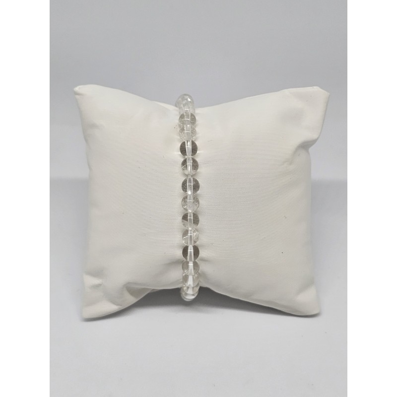 Bracelet boule 6mm Cristal de roche – Purification, énergie et harmonisation des chakras