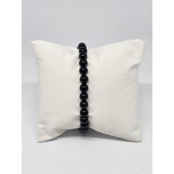Bracelet boule 6mm Obsidienne œil céleste – Protection, intuition et ancrage