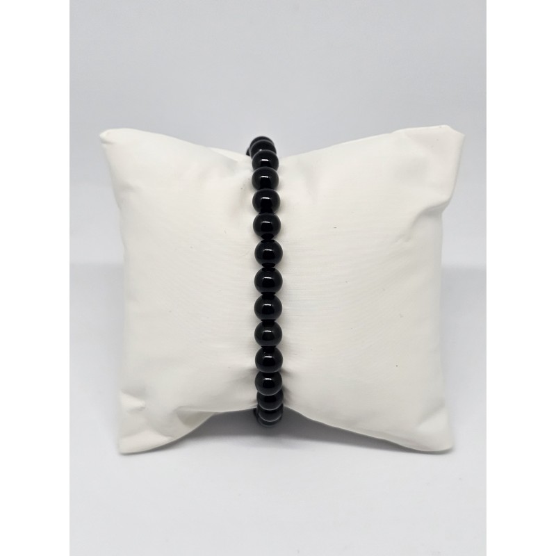 Bracelet boule 6mm Obsidienne œil céleste – Protection, intuition et ancrage