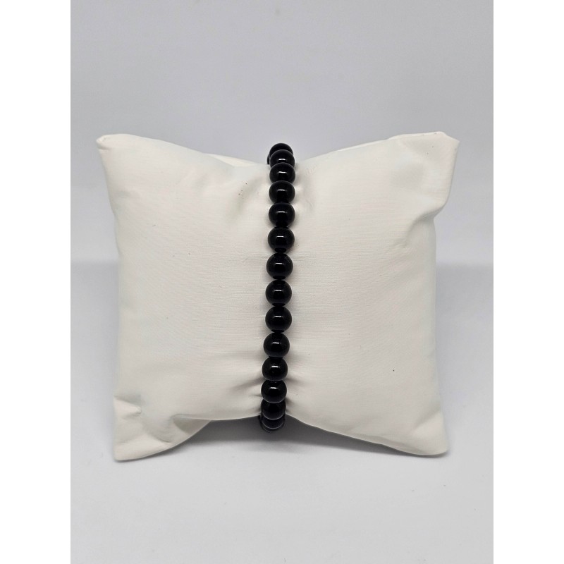Bracelet boule 6mm Tourmaline noire – Protection, ancrage et purification