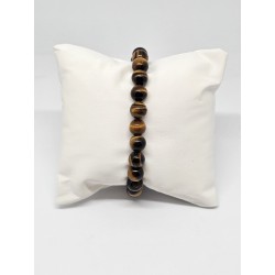 Bracelet boule 8mm Œil de tigre – Protection, courage et chakra du plexus solaire