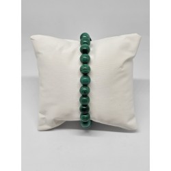 Bracelet boule 8mm Malachite – Protection, transformation et chakra du cœur