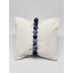 Bracelet boule 8mm Sodalite – Clarté mentale, intuition et chakra de la gorge