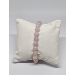 Bracelet boule 8mm Quartz rose – Amour, douceur et chakra du cœur