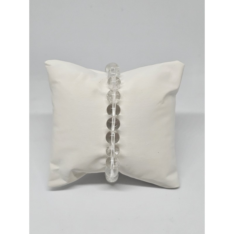 Bracelet boule 8mm Cristal de roche – Purification, énergie et harmonisation des chakras