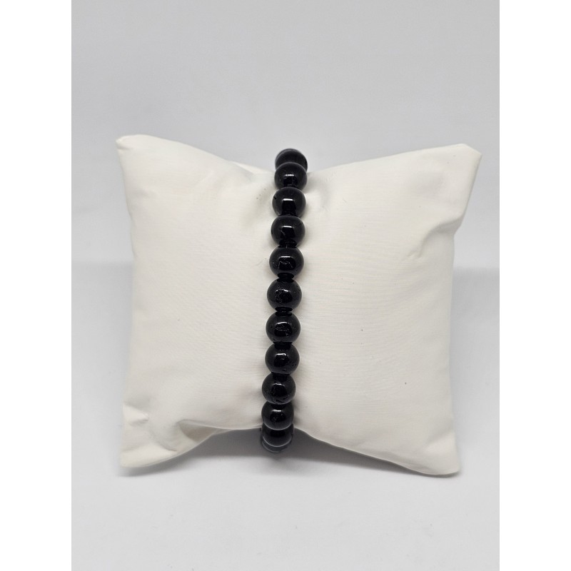 Bracelet boule 8mm Tourmaline noire – Protection, ancrage et purification